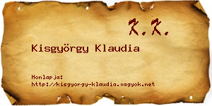 Kisgyörgy Klaudia névjegykártya