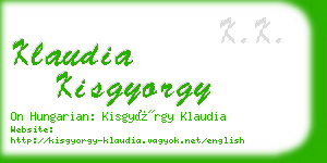 klaudia kisgyorgy business card